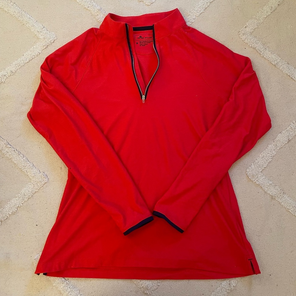 Peter Millar Red Quart Zip
